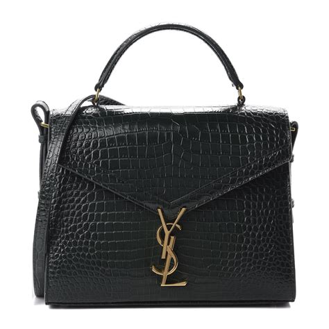 ysl medium cassandra croc embossed calfskin stachel|Cassandra medium top handle bag in crocodile.